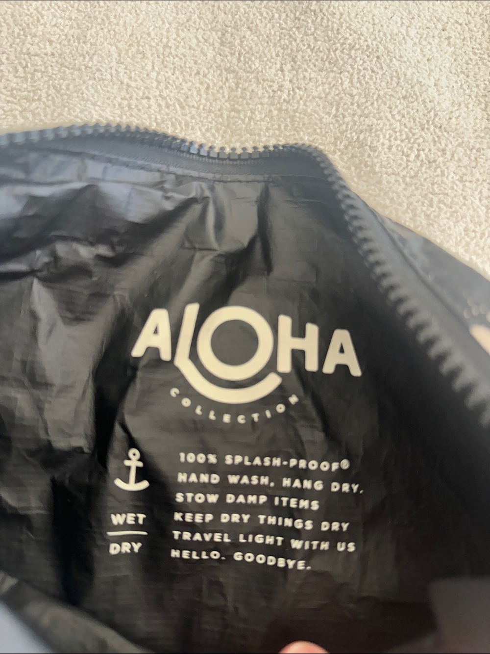 Aloha Geometric Black and Cream Travel Pouch - Picture 2 of 2